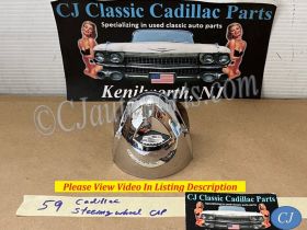 OEM 1959 Cadillac Deville Eldorado Fleetwood STEERING WHEEL CHROME HORN BUTTON TRIM WITH EMBLEM #1471656
